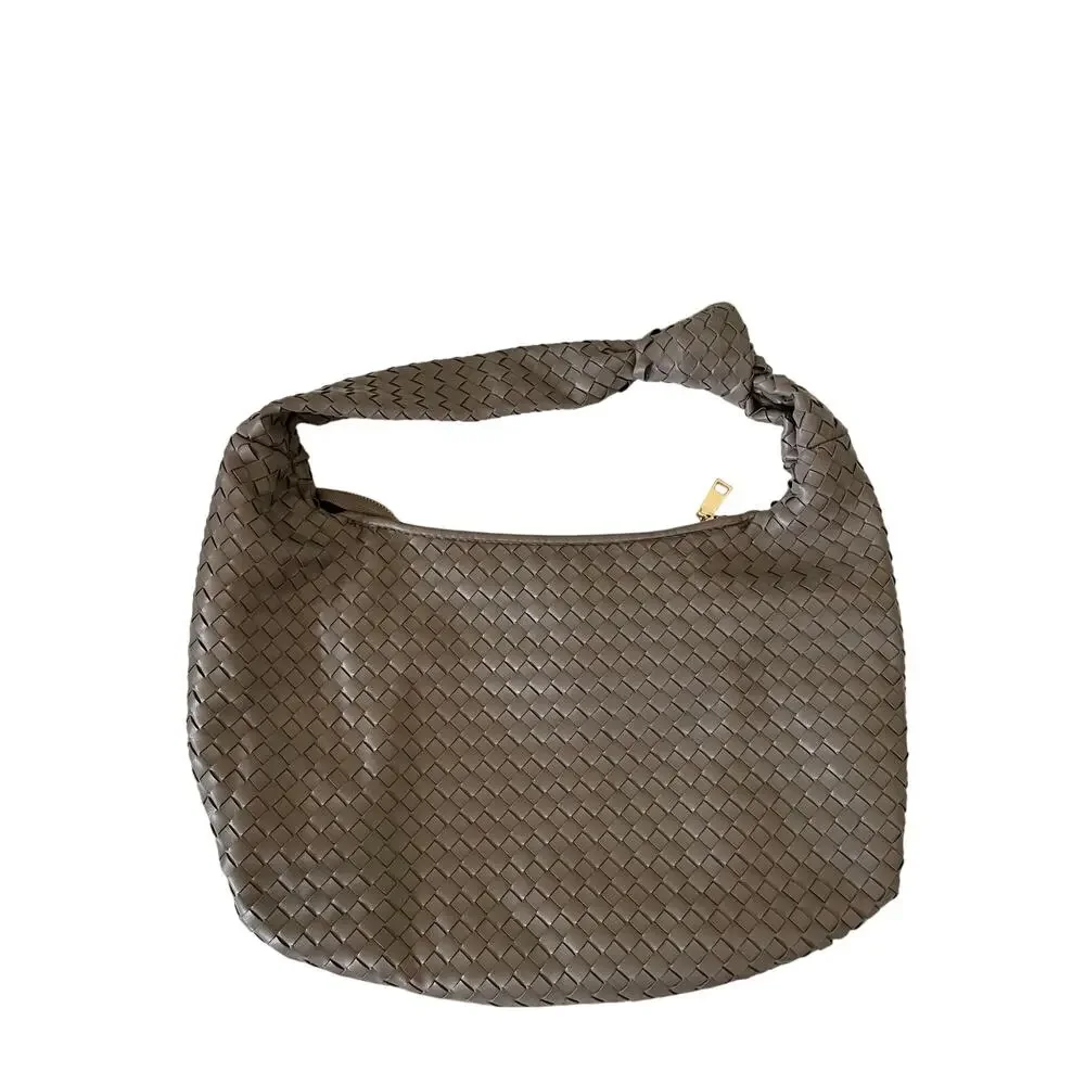 Melie Bianco Woven Hobo Bag in Gray